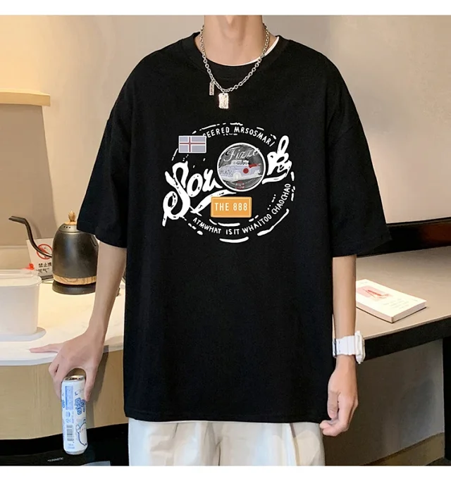 Men's Summer Casual Round Neck Tee Detail