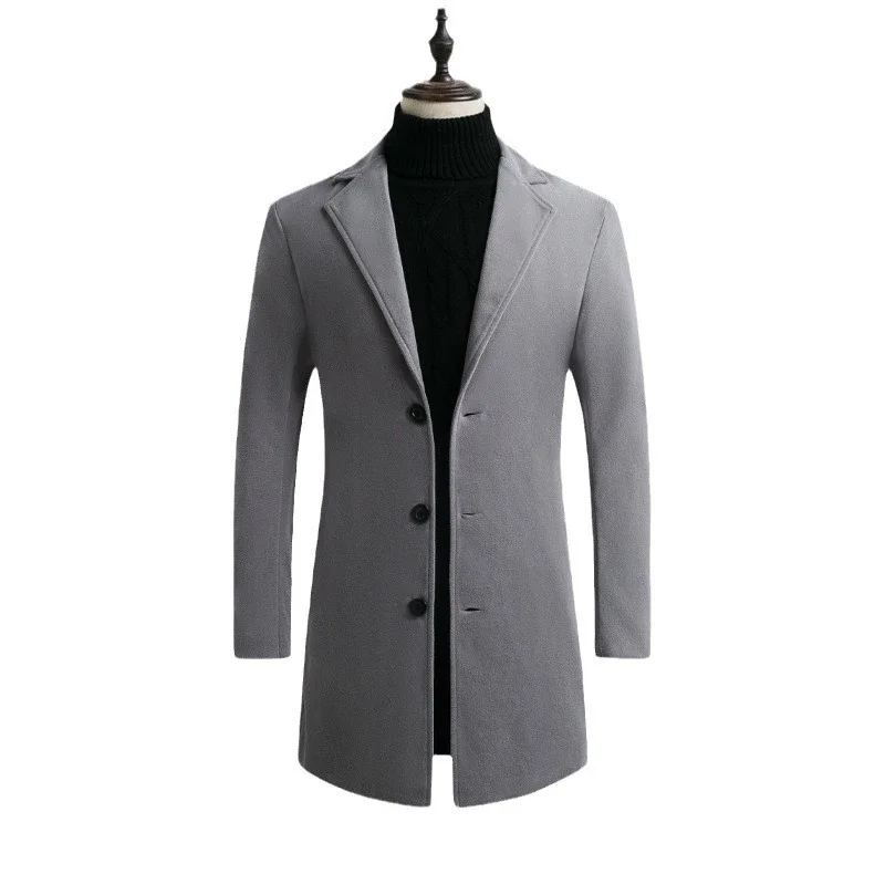 Men's AW21 Korean Slim Wool Dress Coat