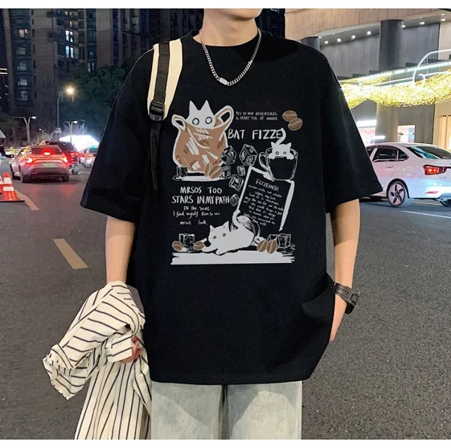 Men's Heavyweight Cotton Cartoon Youth Tee Detail