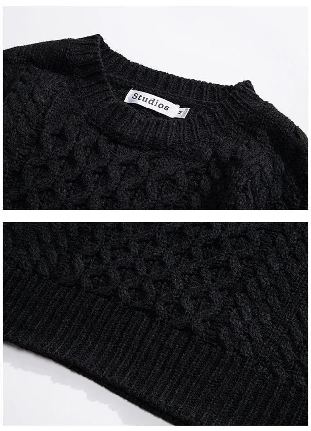 Oversized Casual Matching Men's Klein Blue Sweater Detail