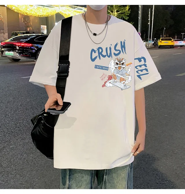 Youth Cotton Oversized Chinese Tee Detail