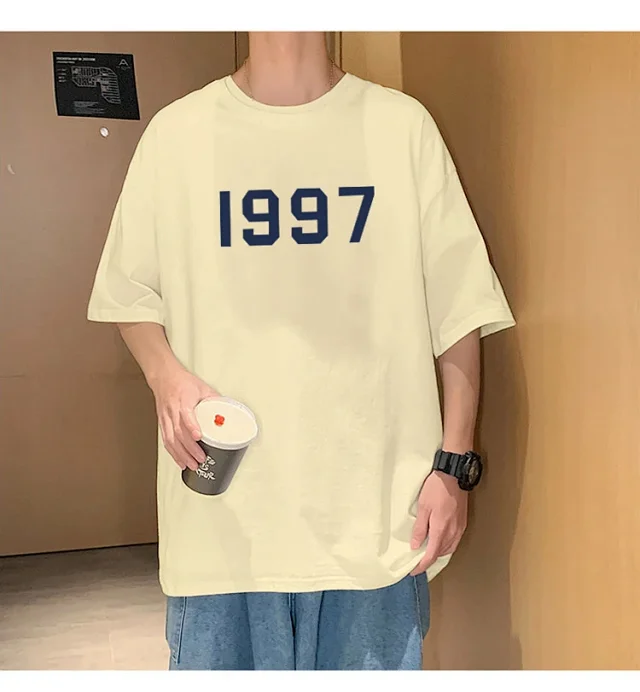 Guochao 1997 Men's HK-Retro Foam-Print Tee Detail