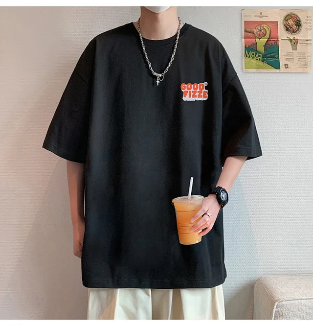 Men's Summer Oversize Round Neck Tee Detail