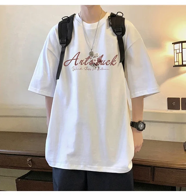 Men's New Summer Oversized Cotton T-Shirt Detail
