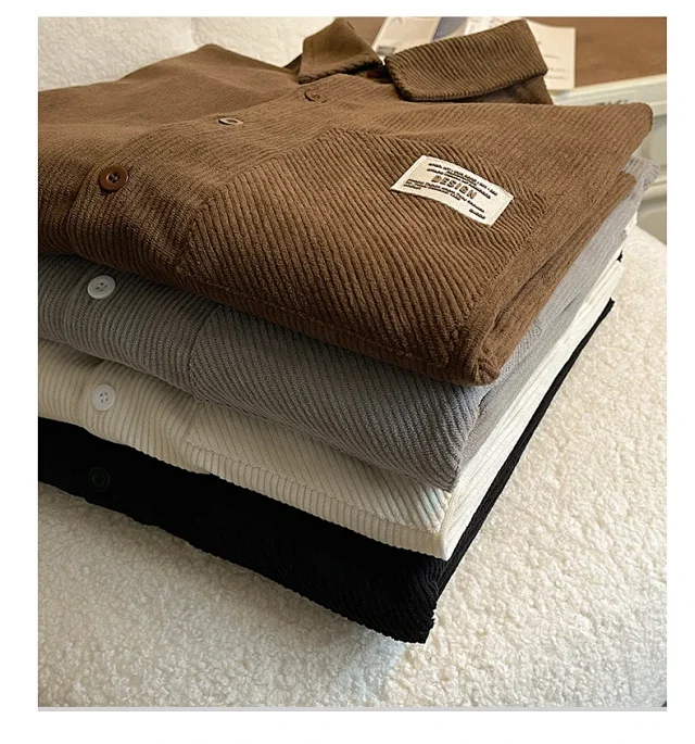 Japanese Vintage Men's Corduroy Shirt Detail