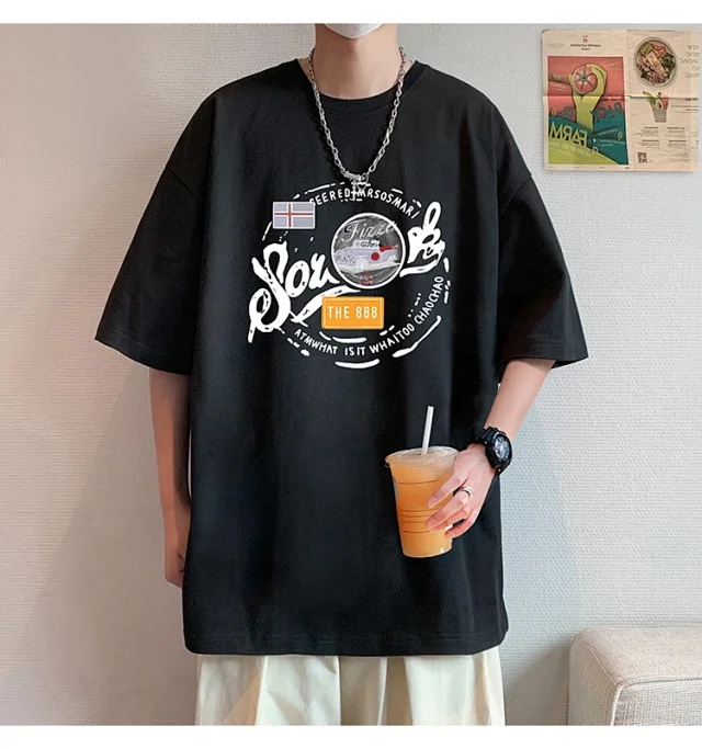 Men's Summer Casual Round Neck Tee Detail