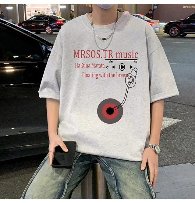 Men's Heavyweight Cotton Retro Short-Sleeve Tee Detail