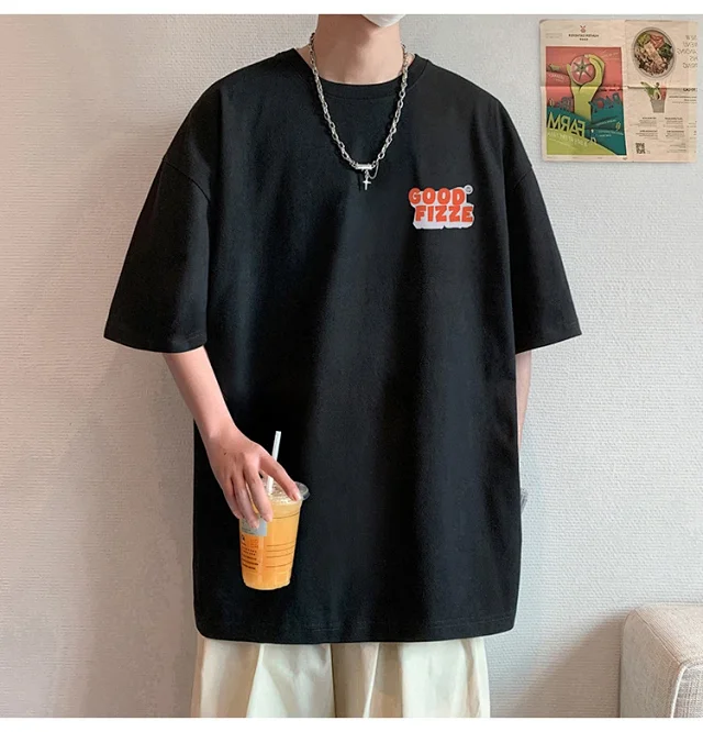 Men's Summer Oversize Round Neck Tee Detail