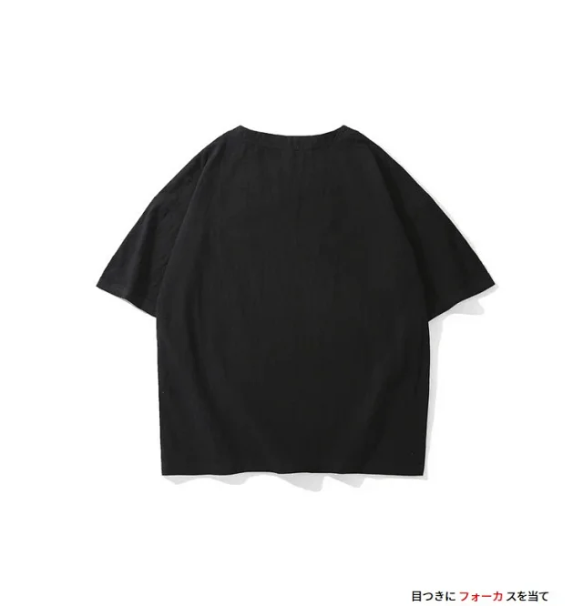 Men's Plus Size Faux Linen T-Shirt Detail