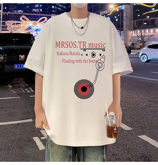 Men's Heavyweight Cotton Retro Short-Sleeve Tee Detail