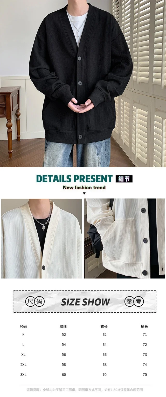 Men's Autumn Textured Old Money Cardigan Detail