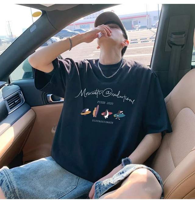Men's Summer Trendy Oversized Cotton Tee Detail