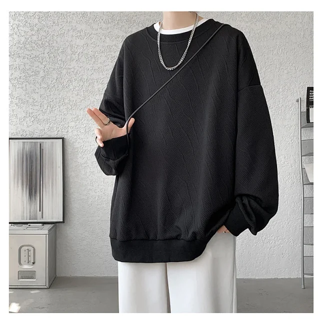 Men's Loose Textured Long Sleeve Tee Detail