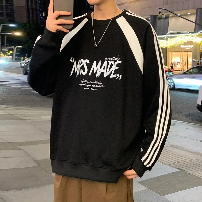 Men's Oversized American Graphic Crewneck Sweatshirt