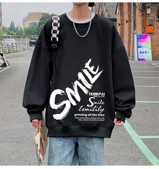 Men's Vintage Loose Fit Crew Neck Detail