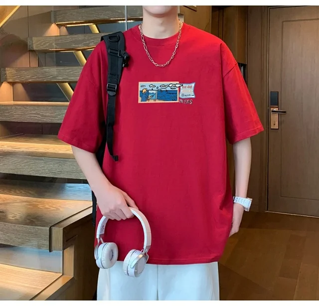 Men's Heavyweight Cotton T-Shirt Plus Size Detail
