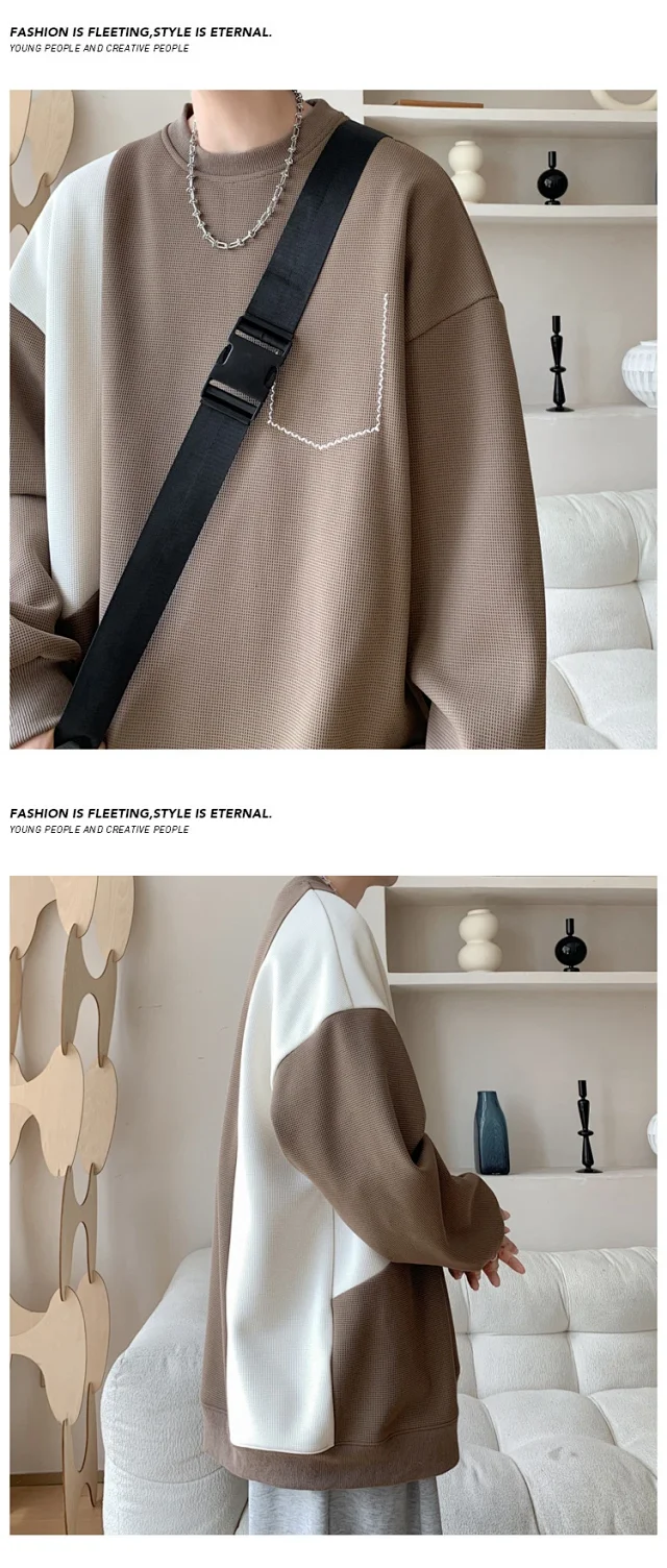 Men's Premium Color-Block Oversized Sweatshirt Detail