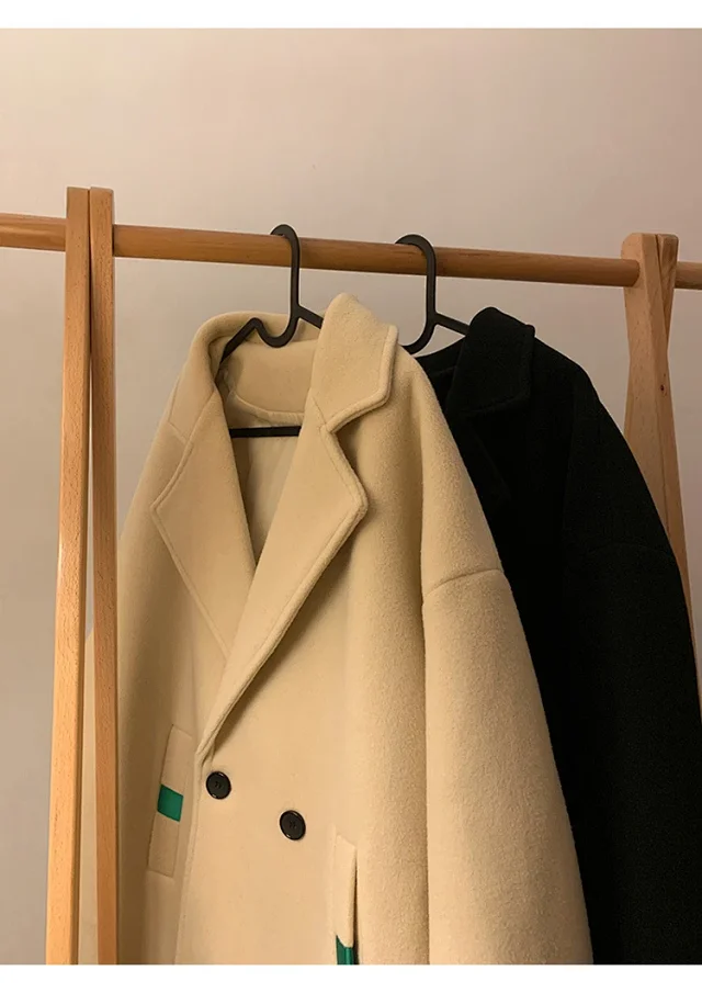 Men's Japanese Retro Oversized Winter Blazer Detail