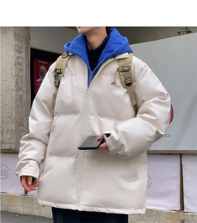 Men's Stand Collar PU Leather Jacket Detail