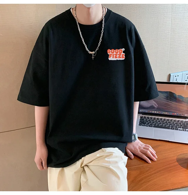 Men's Summer Oversize Round Neck Tee Detail
