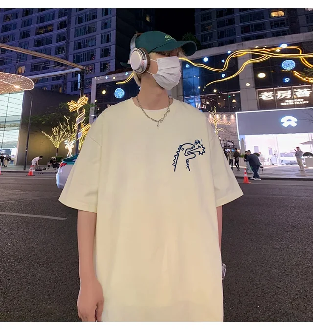 2025 Summer Men's Cotton Oversized T-Shirt Detail