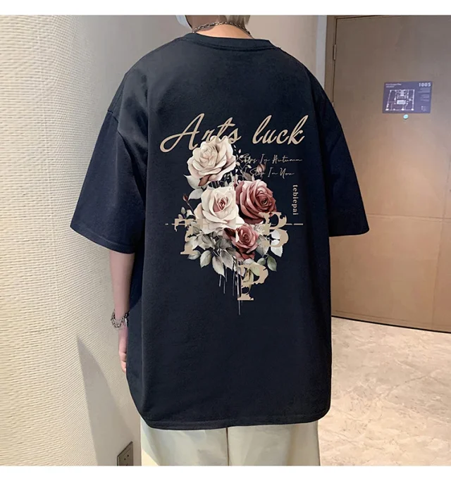 Men's New Summer Oversized Cotton T-Shirt Detail