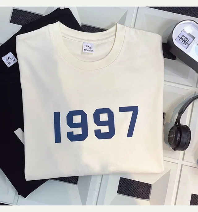 Guochao 1997 Men's HK-Retro Foam-Print Tee Detail