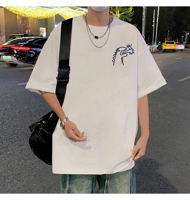 2025 Summer Men's Cotton Oversized T-Shirt Detail