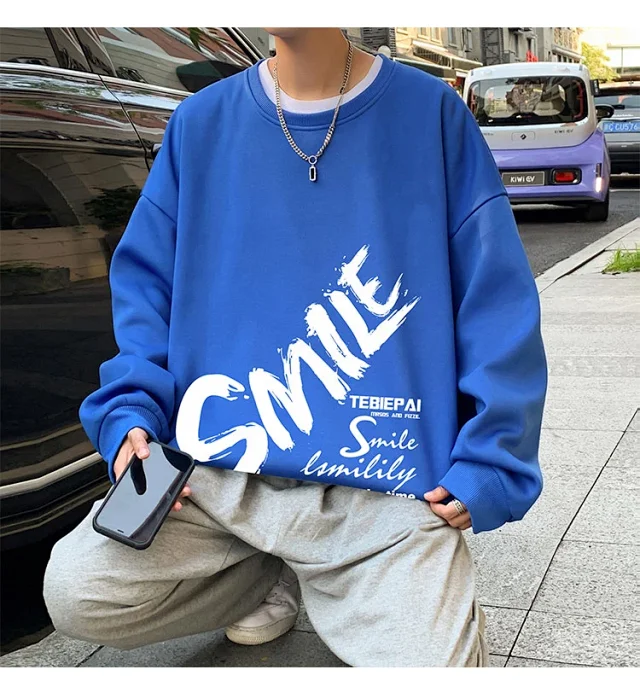 Men's Vintage Loose Fit Crew Neck Detail