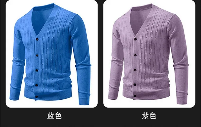 Men's Korean Knit Cardigan Detail