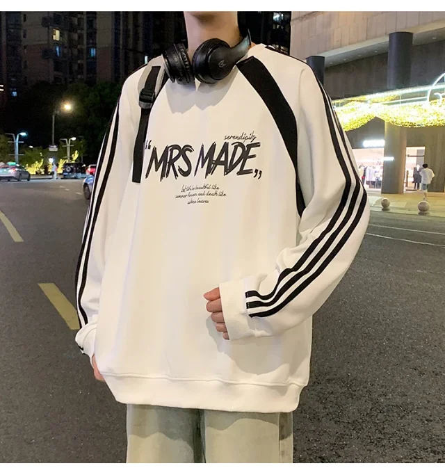 Men's Oversized American Graphic Crewneck Sweatshirt Detail
