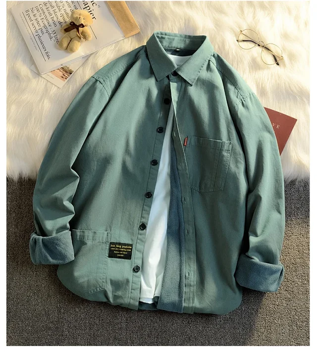 Men's Fleece-Lined Cotton Winter Work Shirt Detail