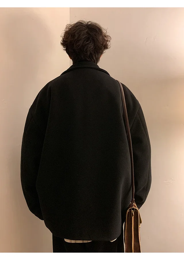 Men's Japanese Retro Oversized Winter Blazer Detail