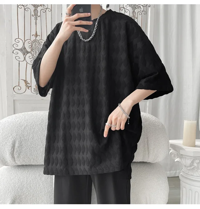 Men's Cooling Silk Jacquard Stretch Tee Detail
