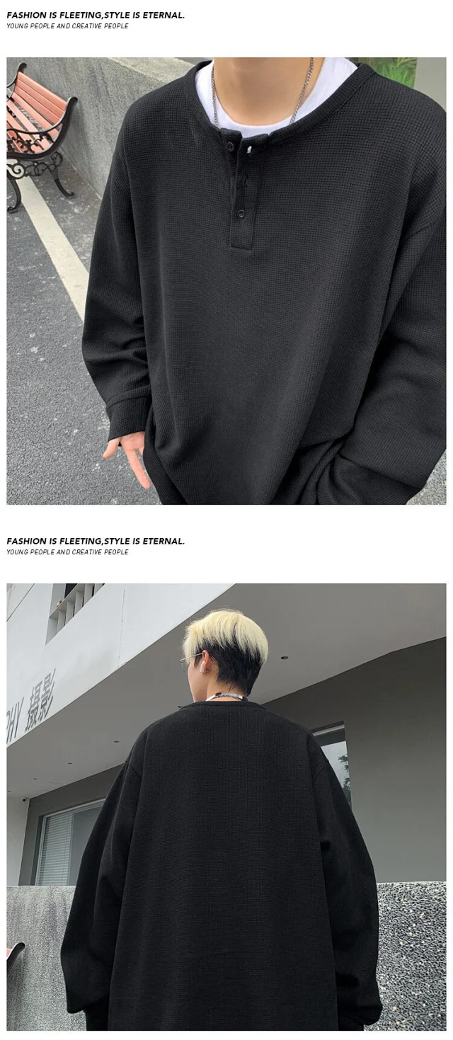Men's Long Sleeve Waffle Thermal Tee Detail