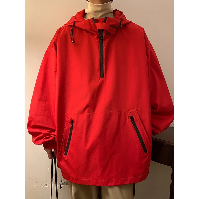 Men's & Youth Hooded Half-Zip Windbreaker