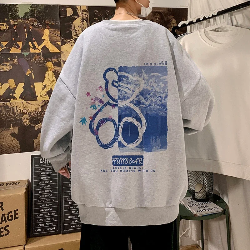 Men's Crew Neck Sweatshirt Bear Print