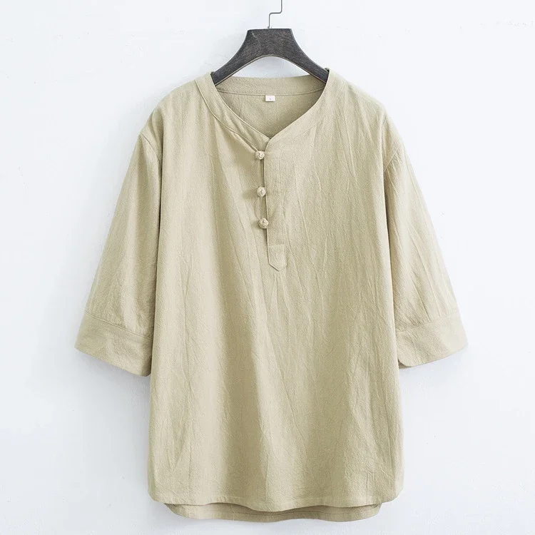 Feng Cotton-Linen Vintage Men's Chinese T-Shirt