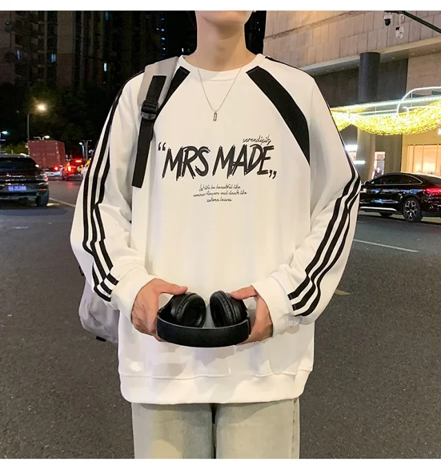 Men's Oversized American Graphic Crewneck Sweatshirt Detail