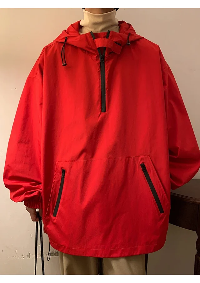 Men's & Youth Hooded Half-Zip Windbreaker Detail