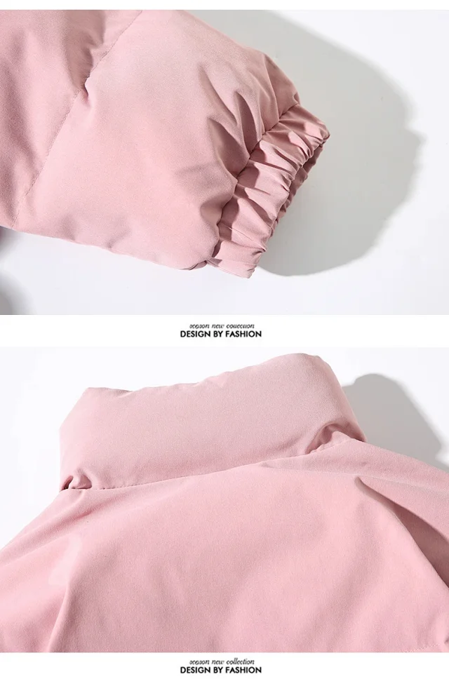 New Men's Simple Solid Winter Puffer Detail