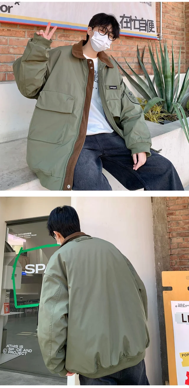Retro Japanese Workwear Cotton Coat Detail