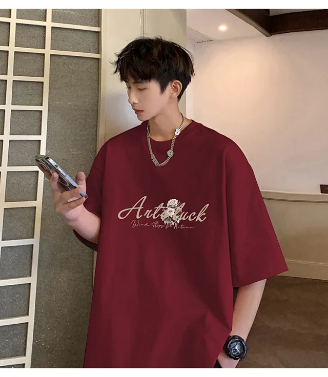 Men's New Summer Oversized Cotton T-Shirt Detail