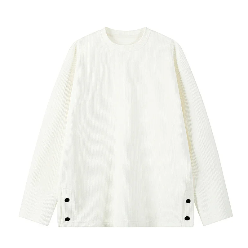 Men's Textured Buttoned Long Sleeve Tee
