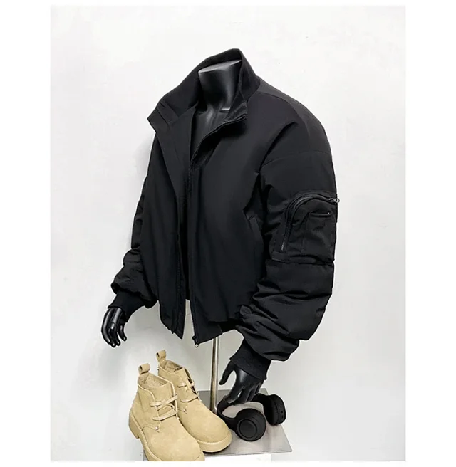 Men's Clean Fit Short Bomber Jacket Detail