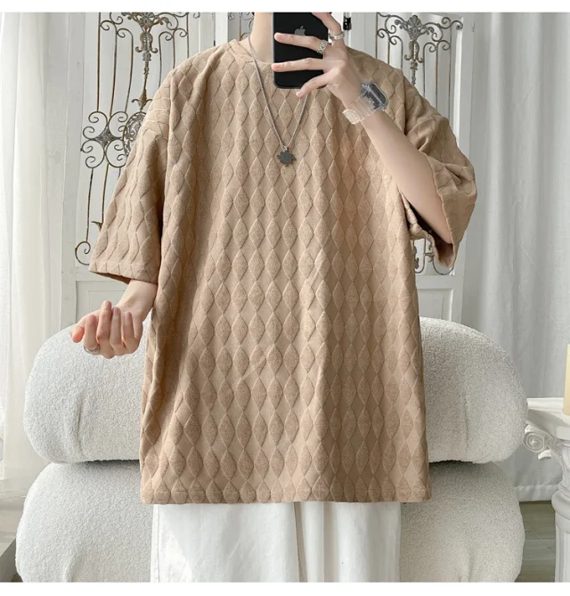 Men's Cooling Silk Jacquard Stretch Tee Detail