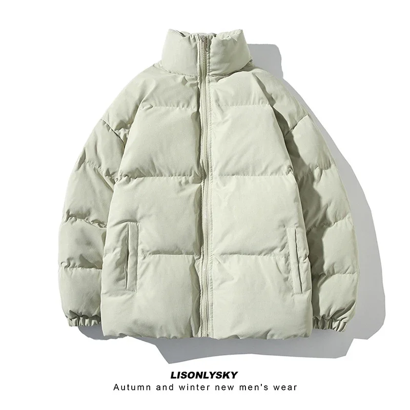 New Men's Simple Solid Winter Puffer