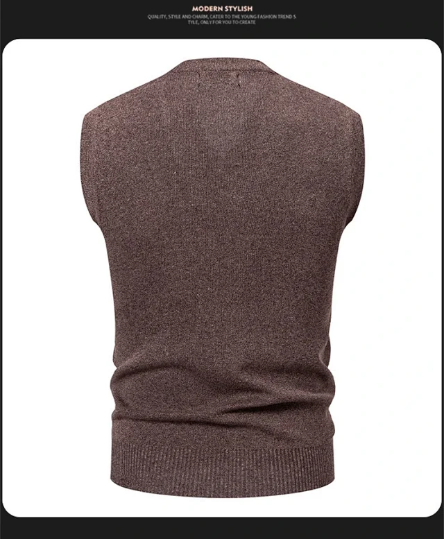Men's New Diamond Jacquard Knit Vest Detail