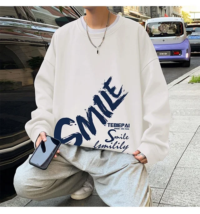 Men's Vintage Loose Fit Crew Neck Detail
