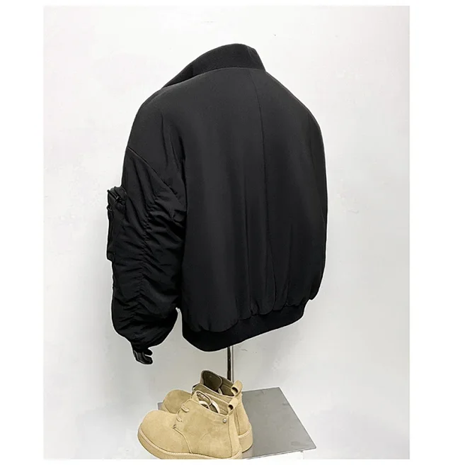 Men's Clean Fit Short Bomber Jacket Detail